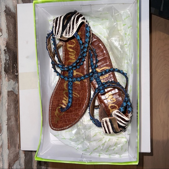 Blue and With Zebra Print Flats - Picture 3 of 9